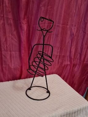 Black Wire Spiral Sculpture - Decorative Home Art